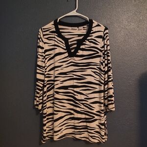 Elegant Zebra Print Women's Tunic